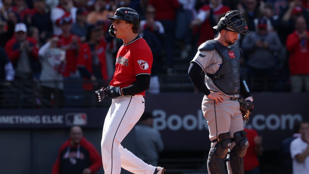 MLB.com editorial image for Cleveland Guardians: Go-ahead HR from unlikely source flips ALCS back in Guardians’ favor