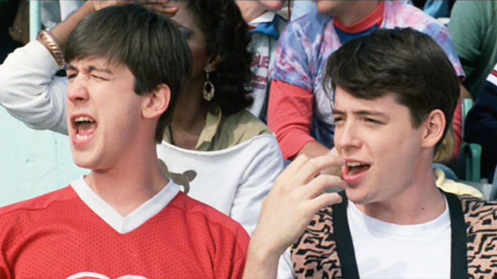 Cameron (Alan Ruck) and Ferris Bueller (Matthew Broderick) take in a Cubs game during "Ferris Bueller's Day Off."