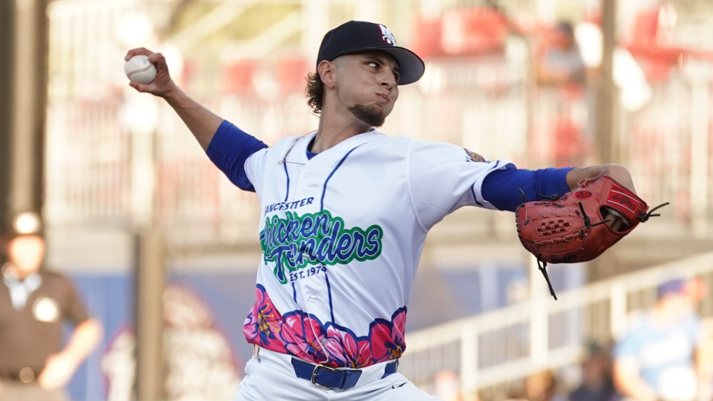 MLB.com editorial image for Toronto Blue Jays: Jays' top pitching prospect helps Double-A squad to latest bit of del...