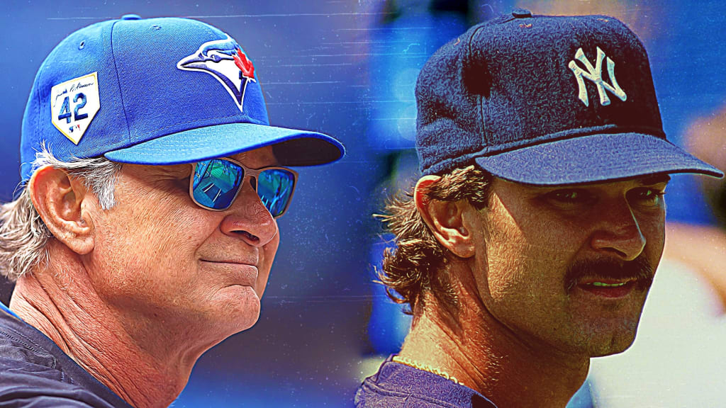 Former Yankee Don Mattingly, now Blue Jays coach, talks at Yankee