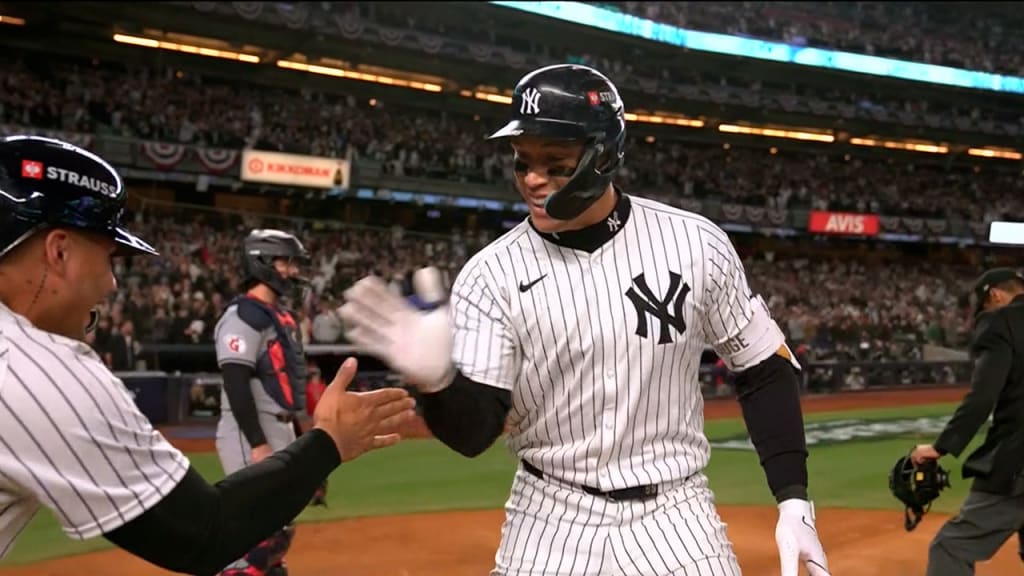 Aaron Judge reacts to Yankees' Game 2 victory