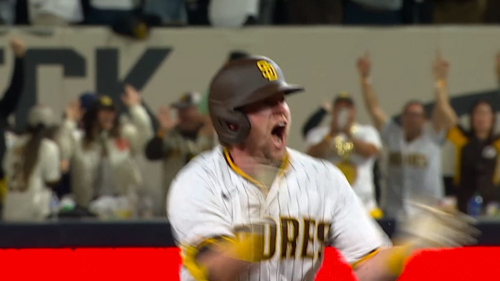 Jake Cronenworth of the San Diego Padres celebrates after hitting