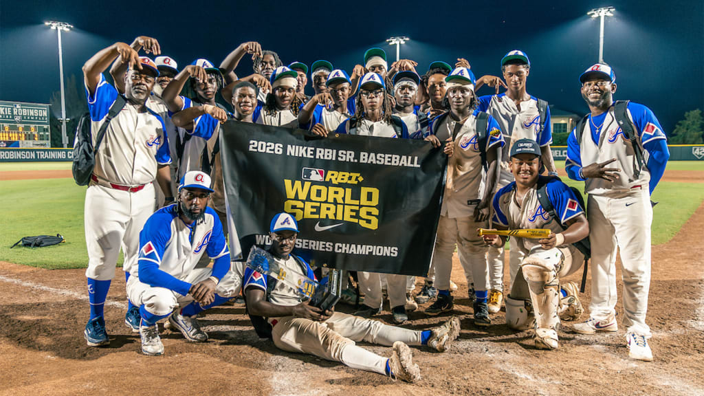 Atlanta Braves RBI 18U wins the 2026 Nike RBI Senior Baseball World Series at Jackie Robinson Training Complex on Thursday in Vero Beach, Fla. (Photo by Jared Blais/MLB Photos via Getty Images)