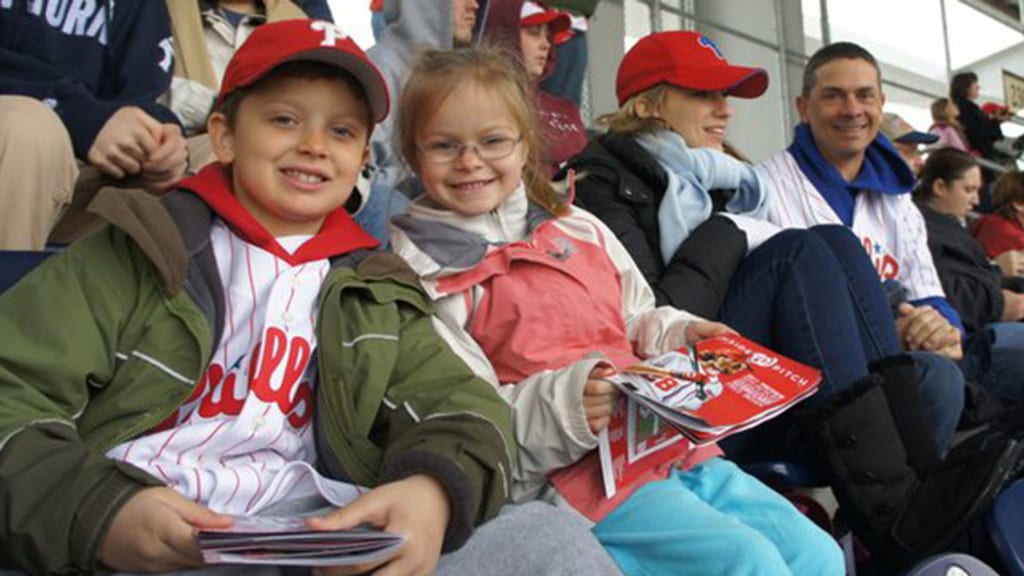 Nick Kurtz attends a Phillies road game at Nationals Park with his parents and sister. (Courtesy of Jeff Kurtz)