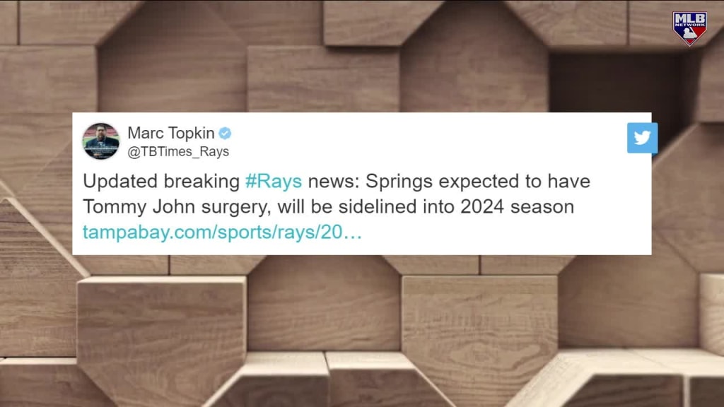 Rays' Jeffrey Springs scheduled to have Tommy John surgery Monday