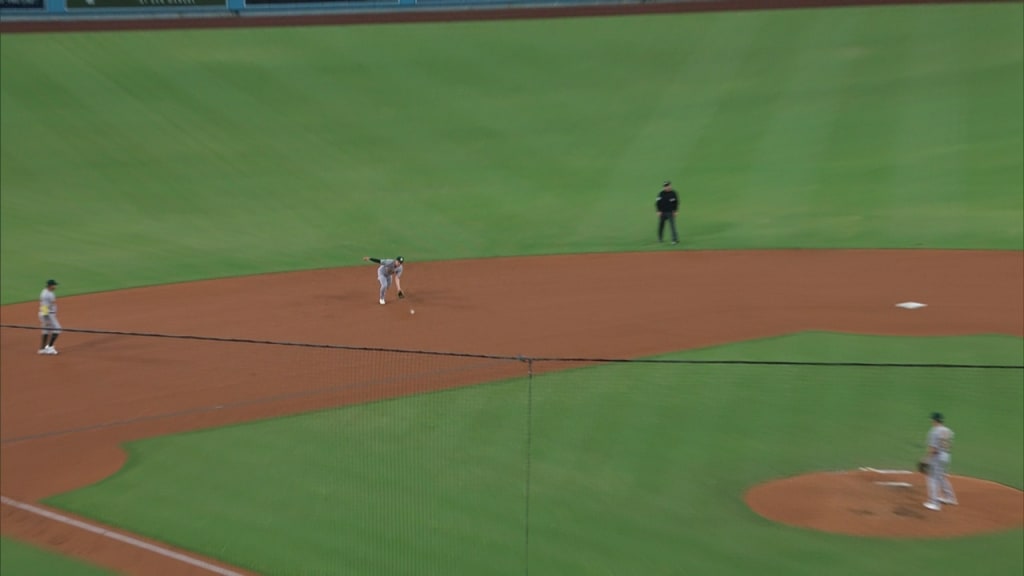 A's second baseman Tony Kemp stuns himself with incredible Superman catch