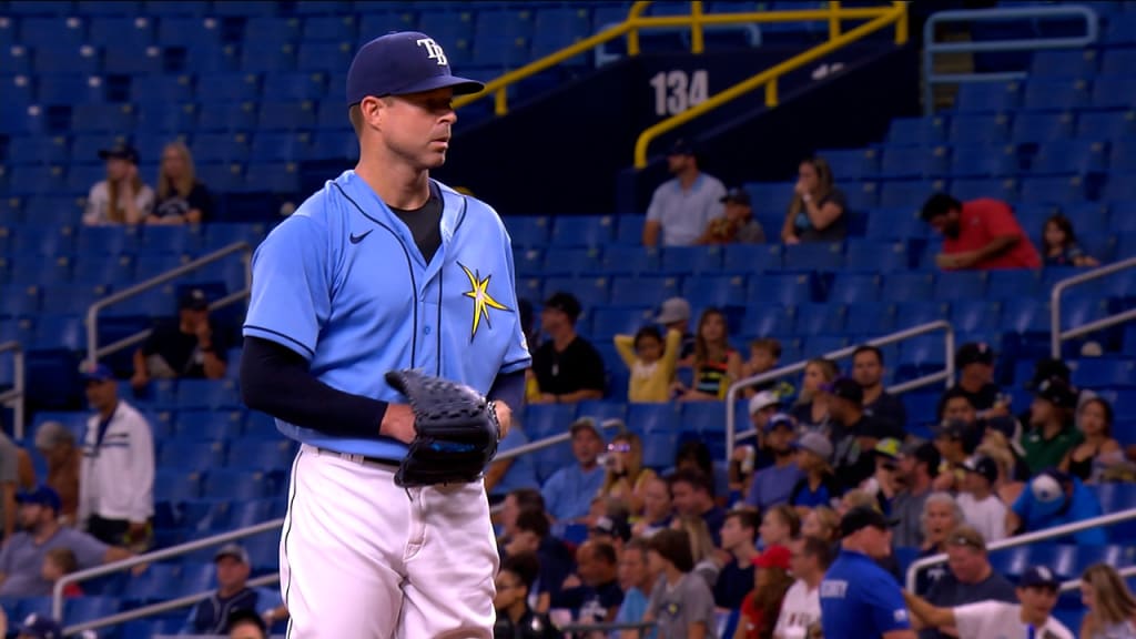 WASHINGTON, DC - APRIL 04: Tampa Bay Rays center fielder Jose Siri (22)  focuses on the pitcher during the Tampa Bay Rays versus Washington  Nationals MLB game at Nationals Park on April