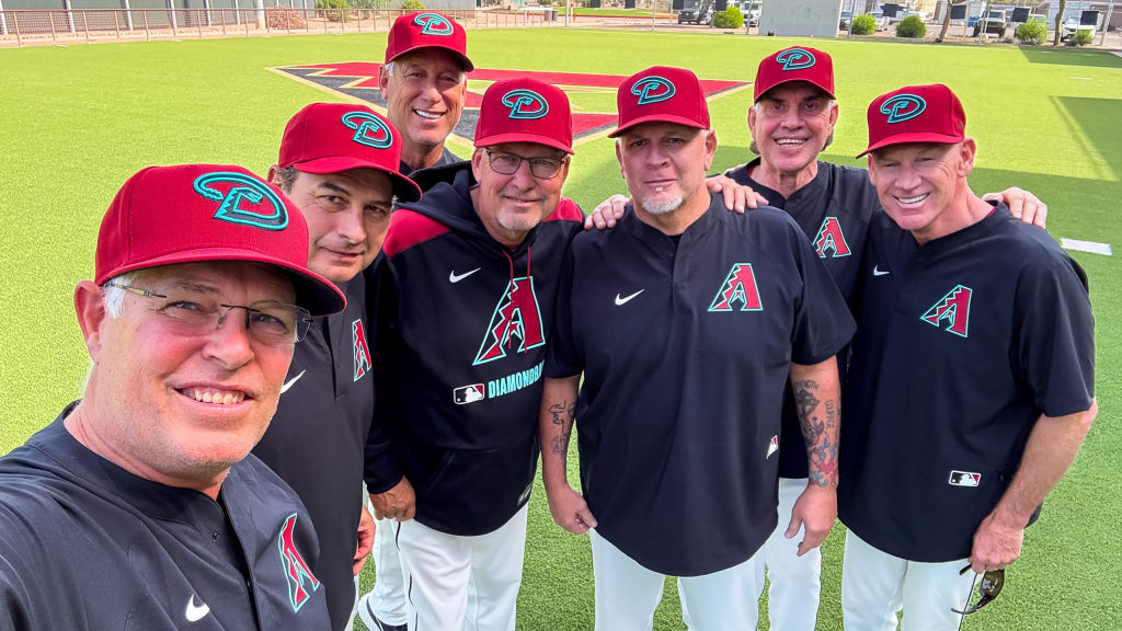 L to R, front row: Jay Bell, Greg Colbrunn, Mark Grace, Greg Swindell, Matt Williams. L to R, second row: Luis Gonzalez, Mike Morgan