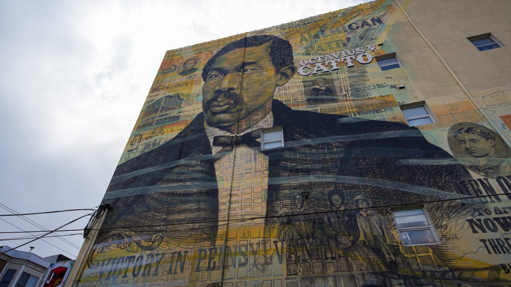 A mural honoring Octavius Catto in Philadelphia