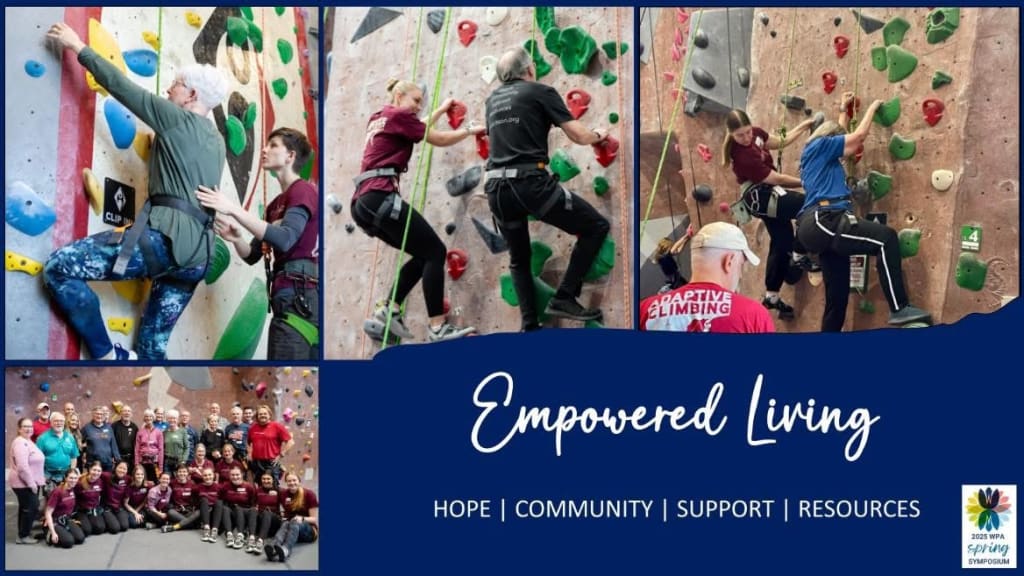The WPA hosts rock climbing events tailored to Parkinson's care.
