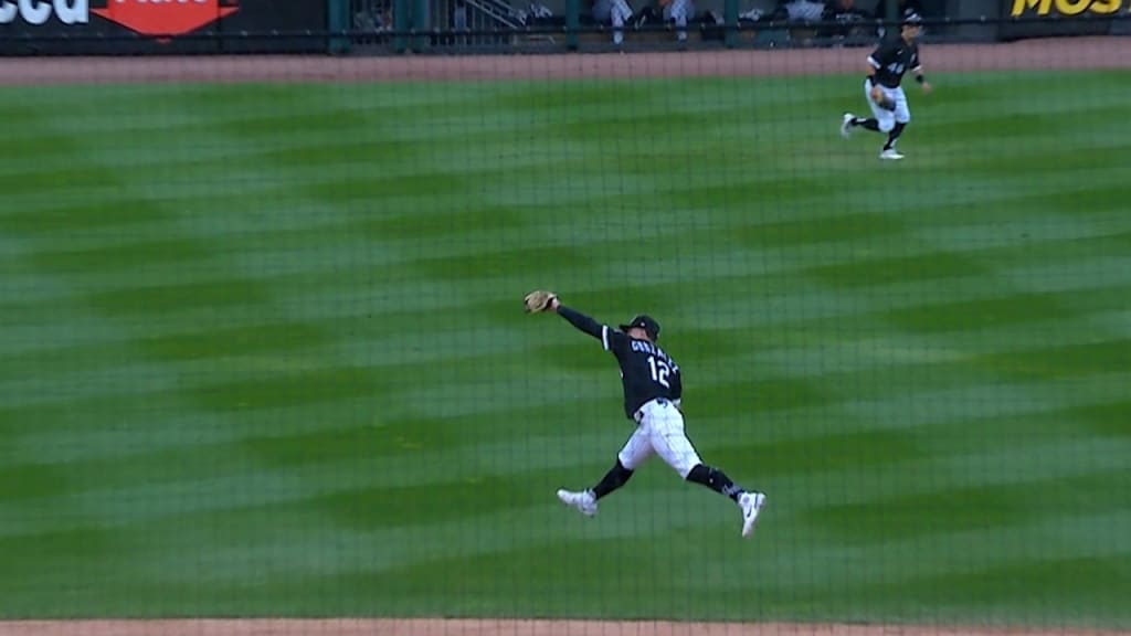 CHICAGO, IL - APRIL 29: Chicago White Sox second baseman Romy Gonzalez (12)  bats during an MLB game against the Tampa Bay Rays on April 29, 2023 at  Guaranteed Rate Field in