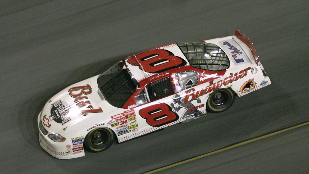 Earnhardt Jr.'s original baseball car on the track in 2001