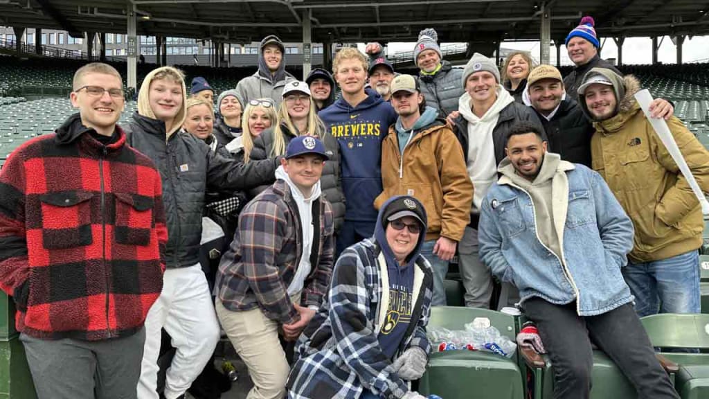 Joey Wiemer (center) rejoins his family and friends after a successful rookie debut. (photo via Nicole Wiemer)