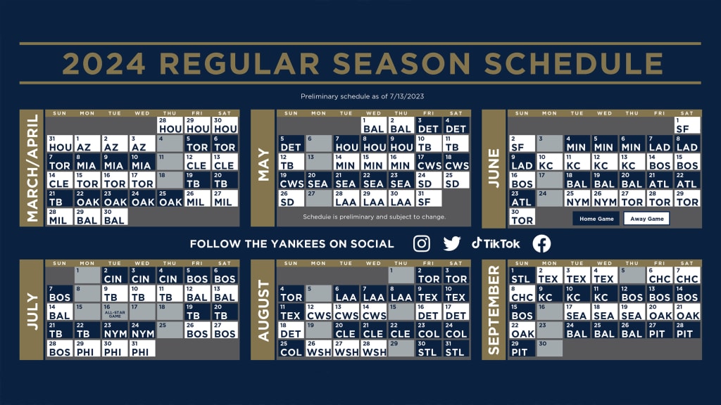 Printable 2023 New York Yankees Schedule