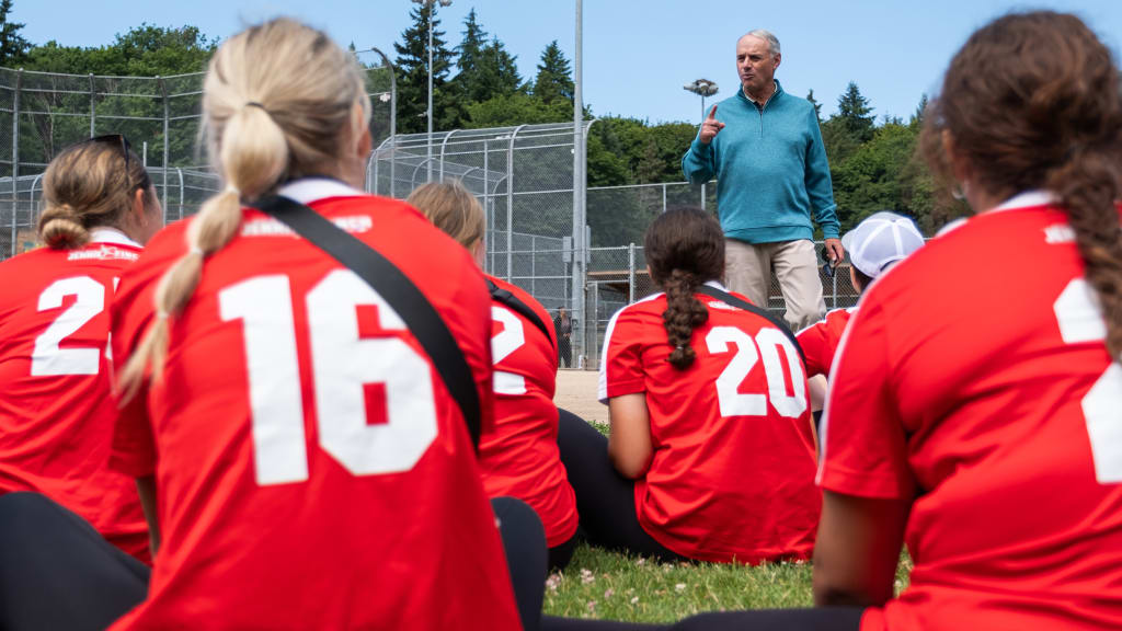 MLB Commissioner Rob Manfred speaks at the Jennie Finch Classic. (Conor Courtney/MLB Photos)