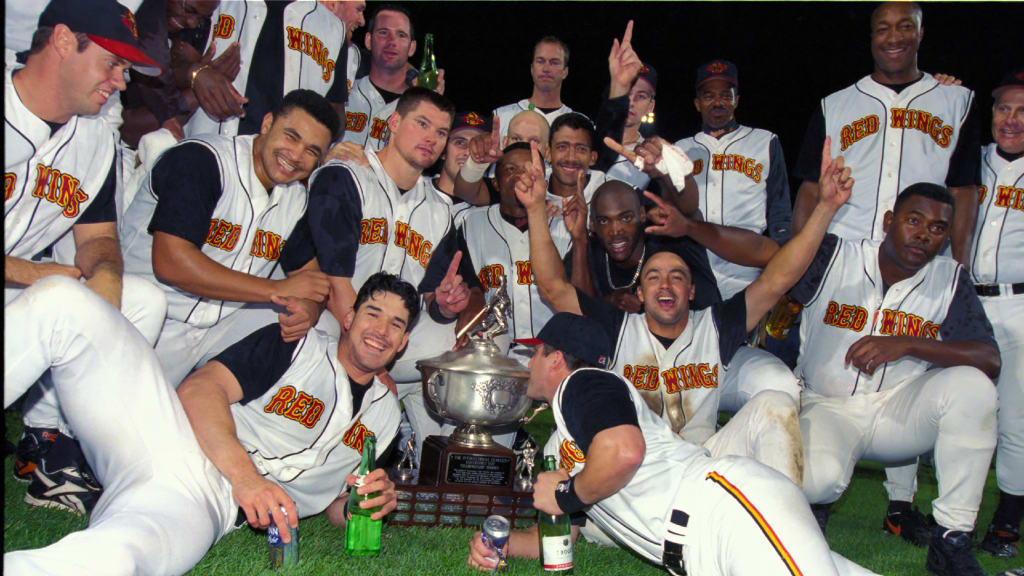 The Red Wings celebrate after winning it all in 1997.