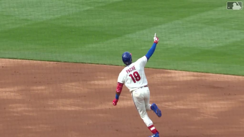 Cristian Pache makes diving catch, collects two hits vs. Mariners