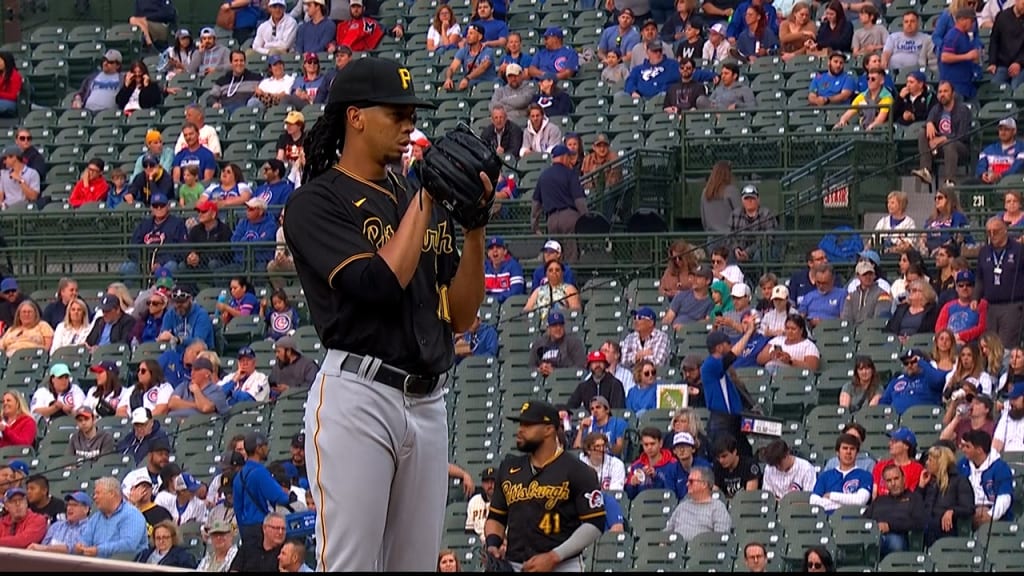 Osvaldo Bido of the Pittsburgh Pirates pitches in the first inning