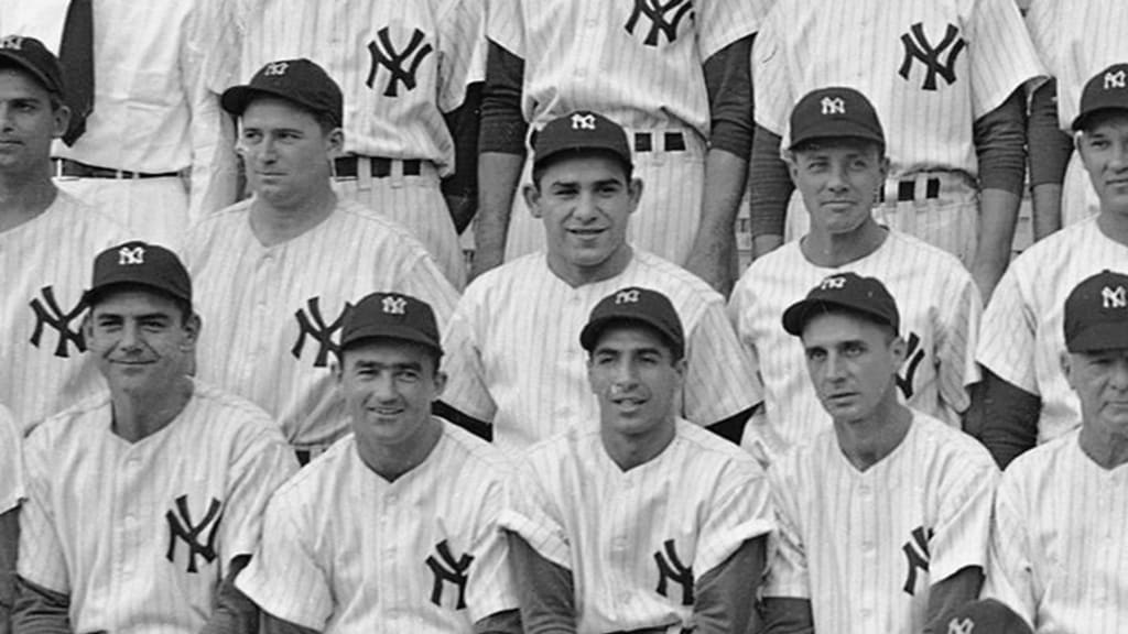 Yogi Berra in the Yankees team photo taken on Sept. 17, 1947.