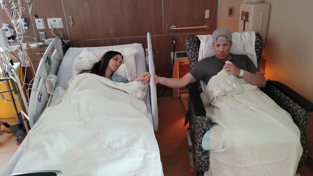 Lalli and Hartung after their transplant surgeries.