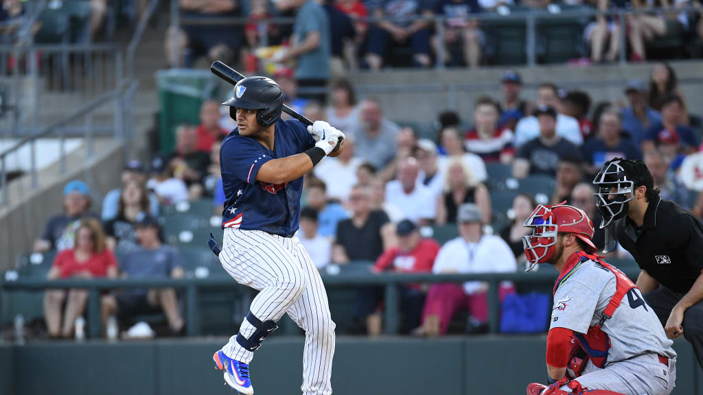 A switch-hitting, five-tool talent brimming with confidence? It’s easy to see why Domínguez has attracted tons of eyeballs. But everyone who has worked with the Dominican Republic native thus far has come away amazed by the 20-year-old’s poise. “It seems like he’s been playing 30 years,” says his Double-A manager, Raul Dominguez. (Photo Credit: Somerset Patriots)