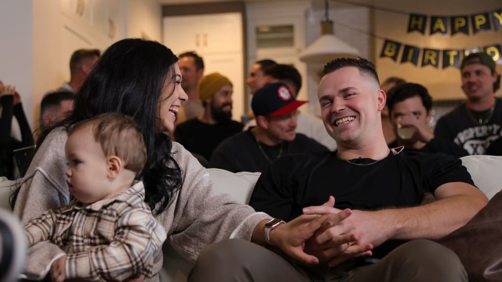 Jessica and Tarik Skubal, with their son, Kasen