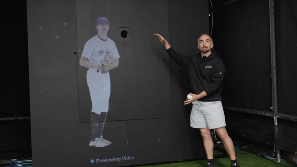 Rowan Ferrabee demonstrates how the machine shifts from side to side