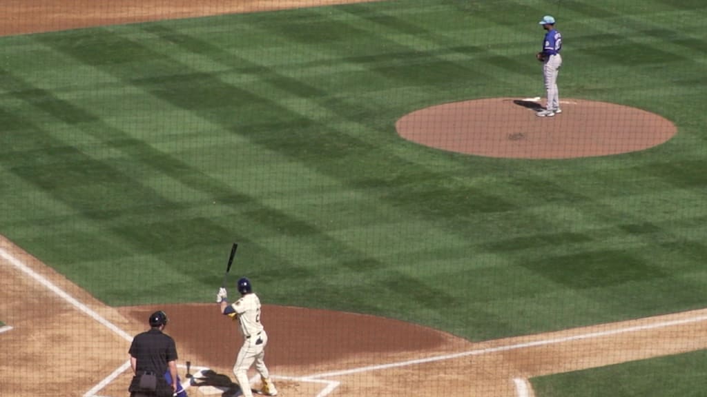 Kumar Rocker records a strikeout vs. the Brewers