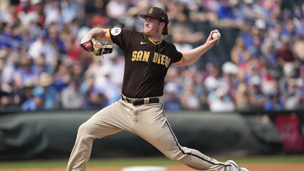Padres starting pitcher Jay Groome works against the Royals on March 10, 2023, in Surprise, Ariz.