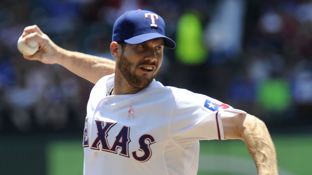 Dave Bush pitches for the Rangers against the Yankees on May 8, 2011.