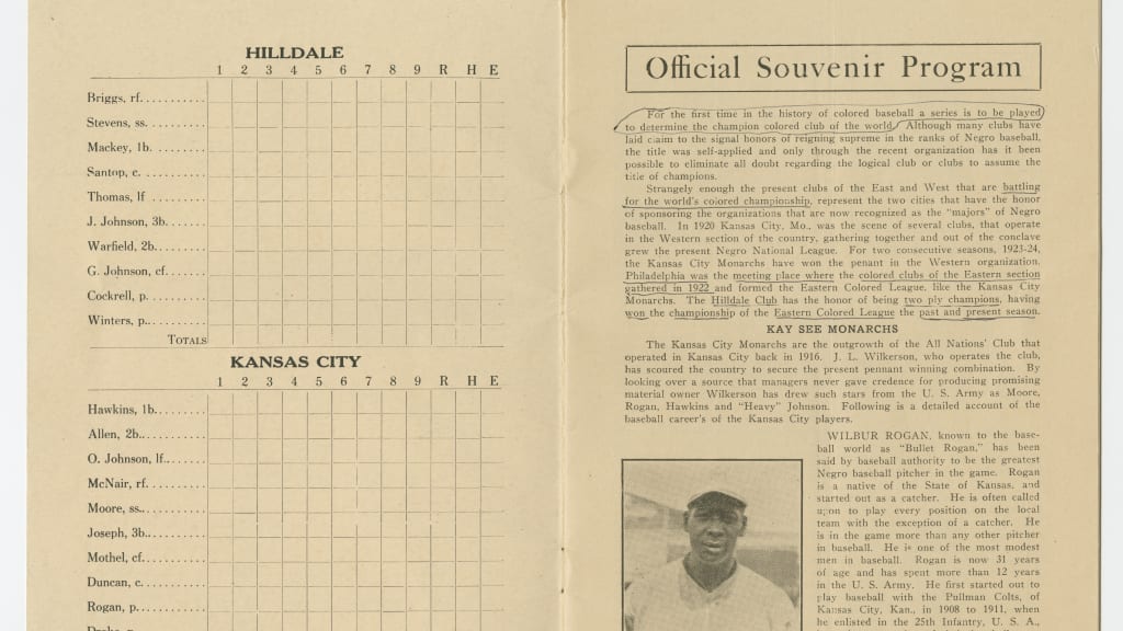 A program from the 1924 Negro Leagues World Series.