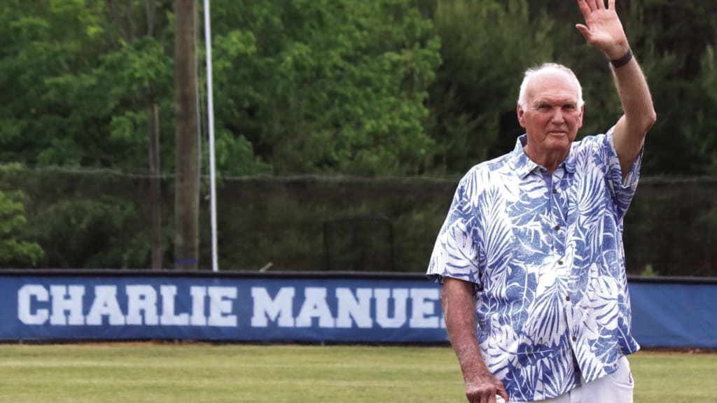 Charlie Manuel is honored at Parry McCluer High School. (Stephanie Mikels Blevins and the News-Gazette)