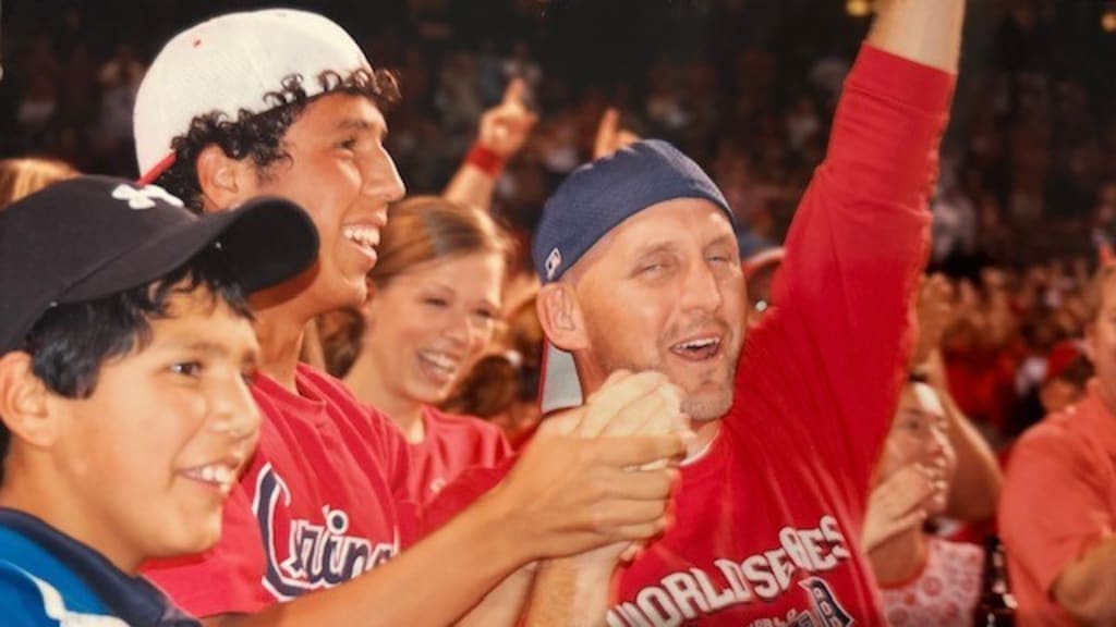 Caleb, Jacob and Rich Buffa cheer on the Cardinals in 2008.