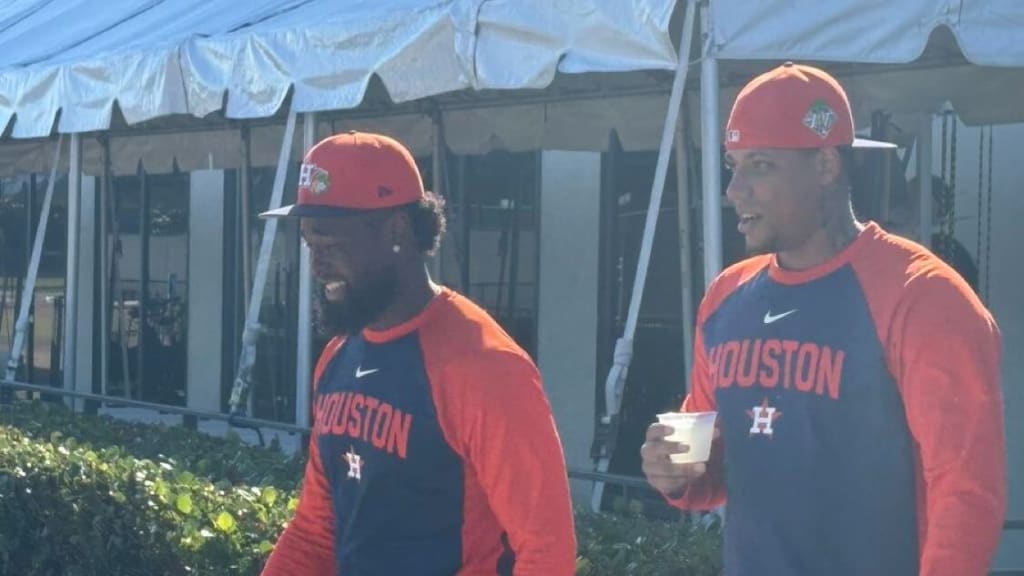 Cristian Javier (left) and Bryan Abreu met in 2015 at a tryout camp in the D.R. (Brian McTaggart)