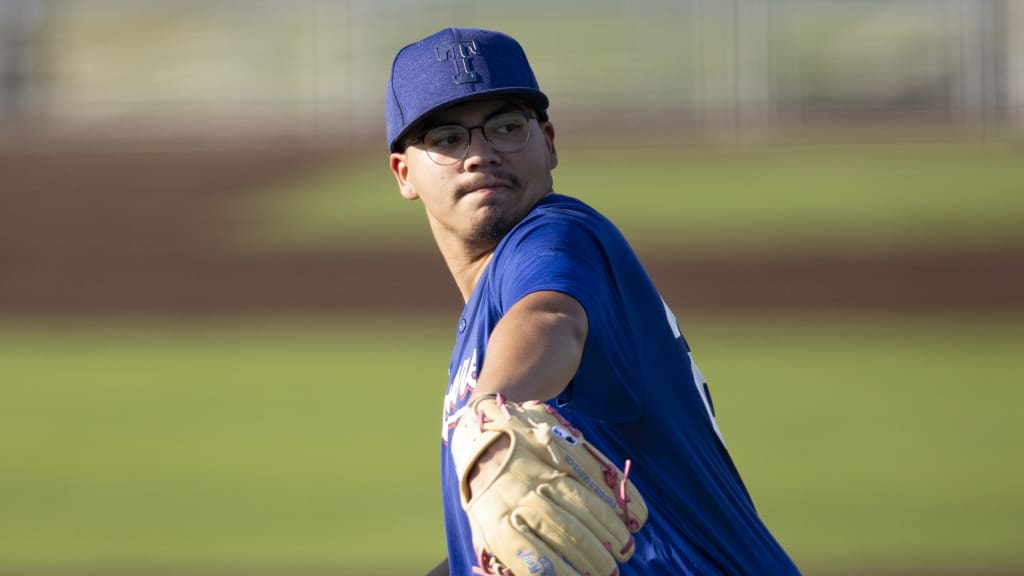 Santos Salinas pitches at the 2024 Commissioner’s Cup at the Texas Rangers Youth Academy in West Dallas.