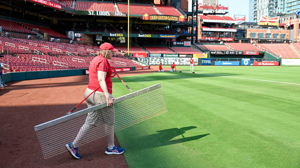 "I got to rake the infield, which was my No. 1 thing I wanted to do," Amos said.