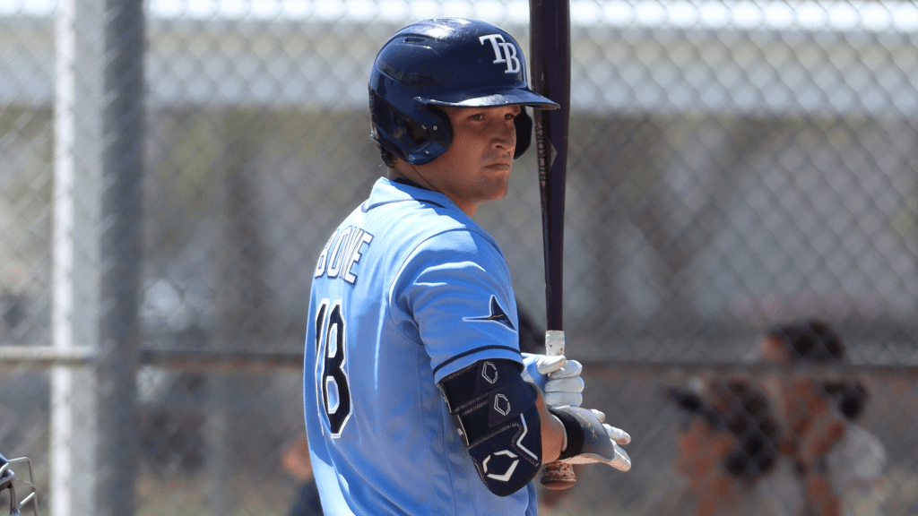 MLB.com editorial image for Tampa Bay Rays: Rays' No. 3 prospect homers at fourth Minors level of '26 ... and doe...