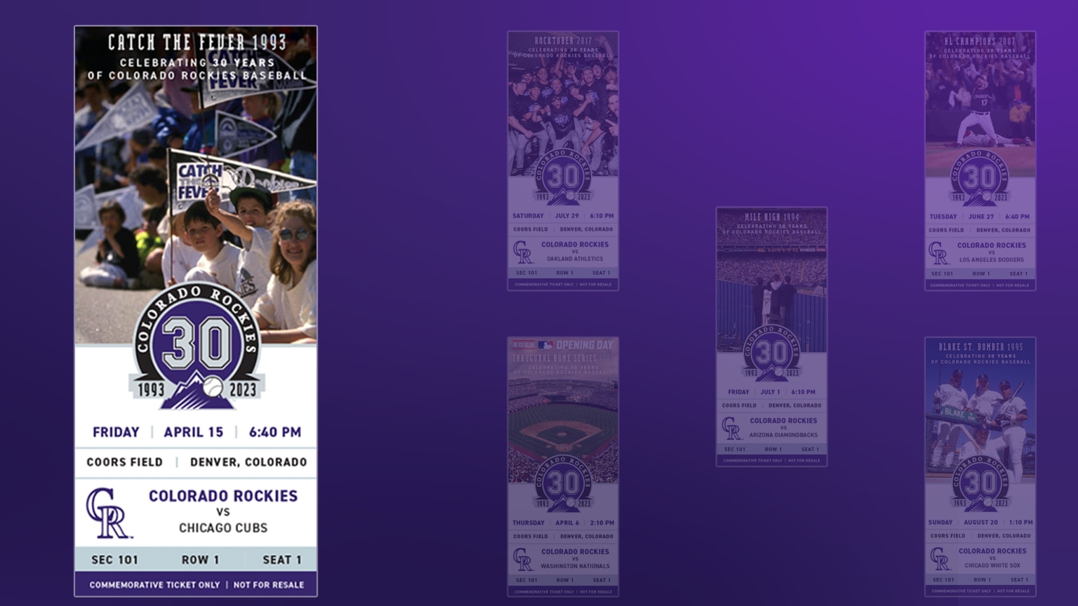 Commemorative Tickets | Colorado Rockies