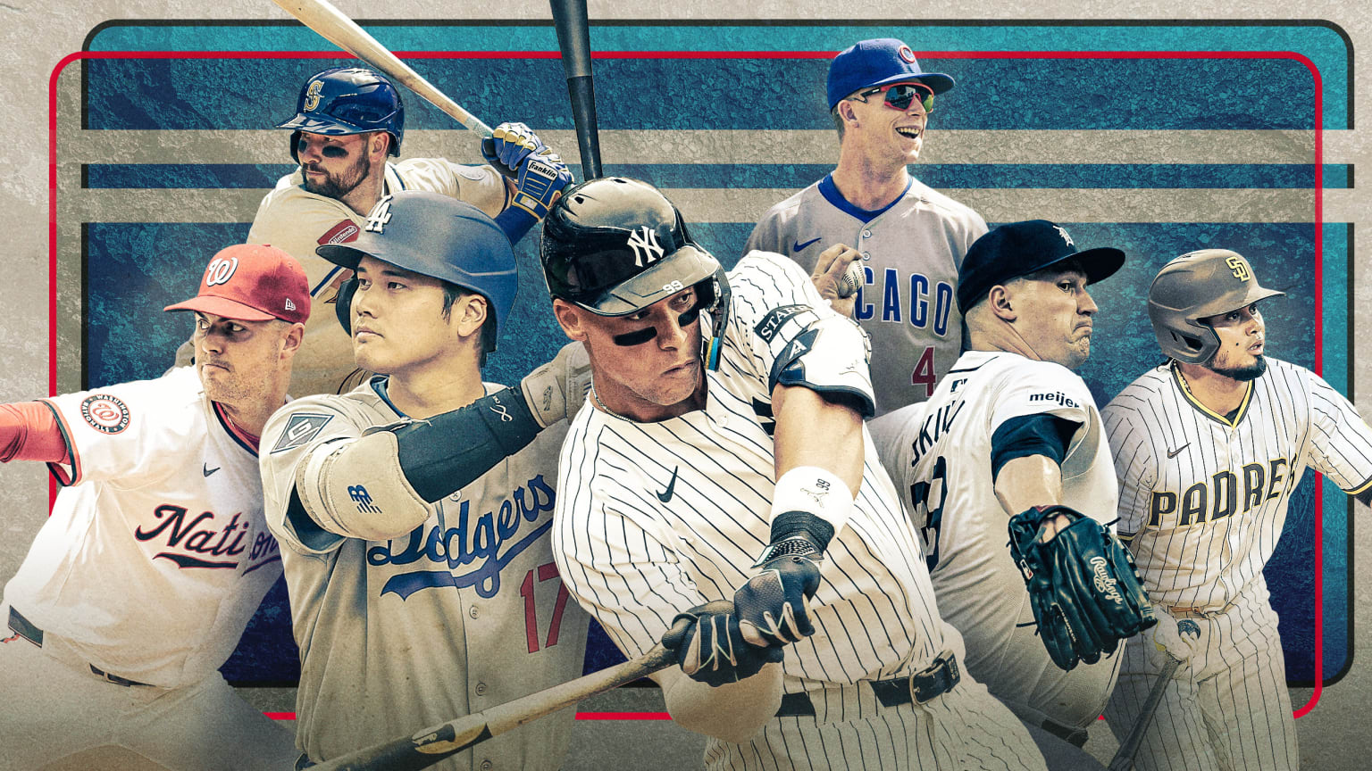MacKenzie Gore, Cal Raleigh, Shohei Ohtani, Aaron Judge, Pete Crow-Armstrong, Tarik Skubal and Luis Arraez