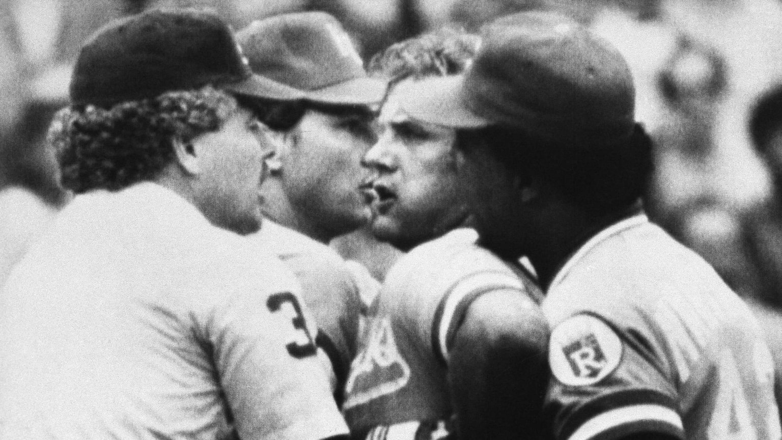 Royals star George Brett arguing with umpires during the ''Pine Tar Game'' 