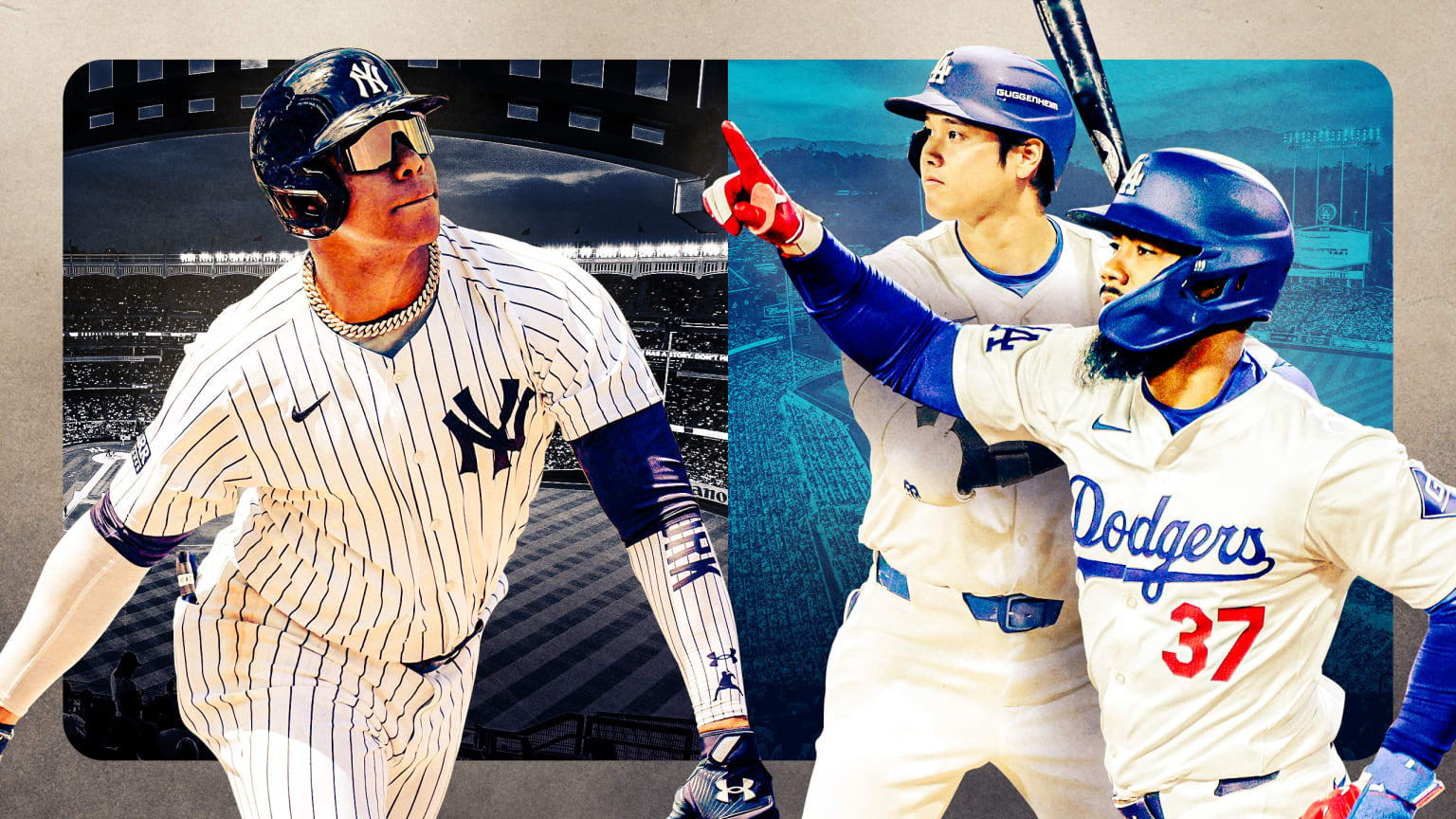 Juan Soto, Shohei Ohtani and Teoscar Hernández with their new teams