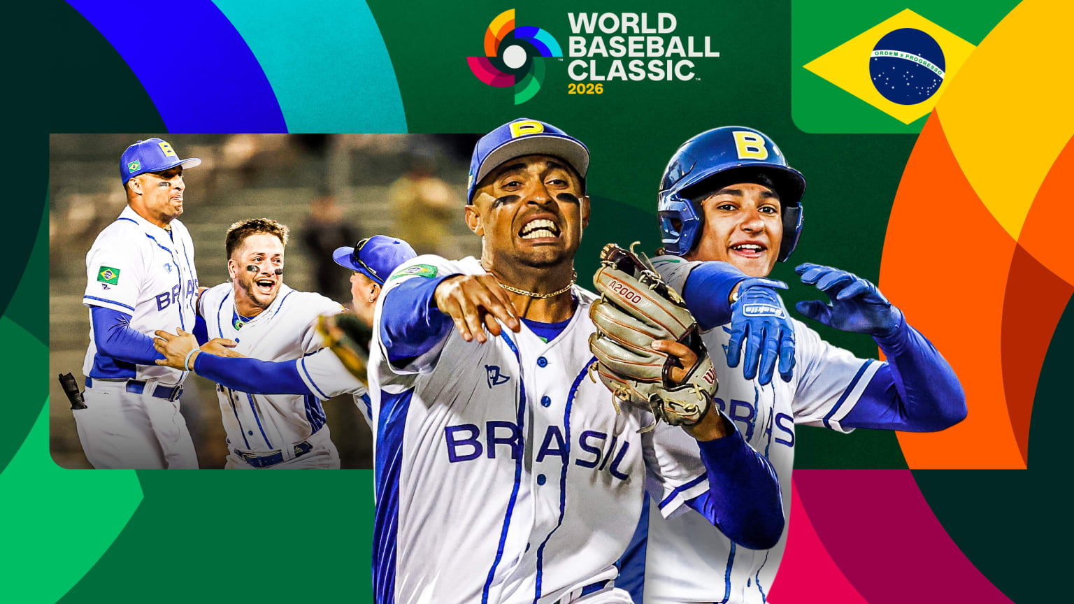 Three images of Brazil from the World Baseball Classic qualifying round