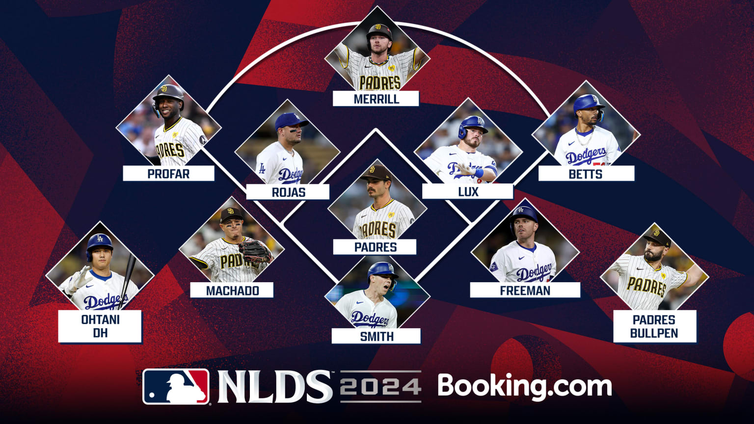 An image showing the best player at each position in the Padres-Dodgers series