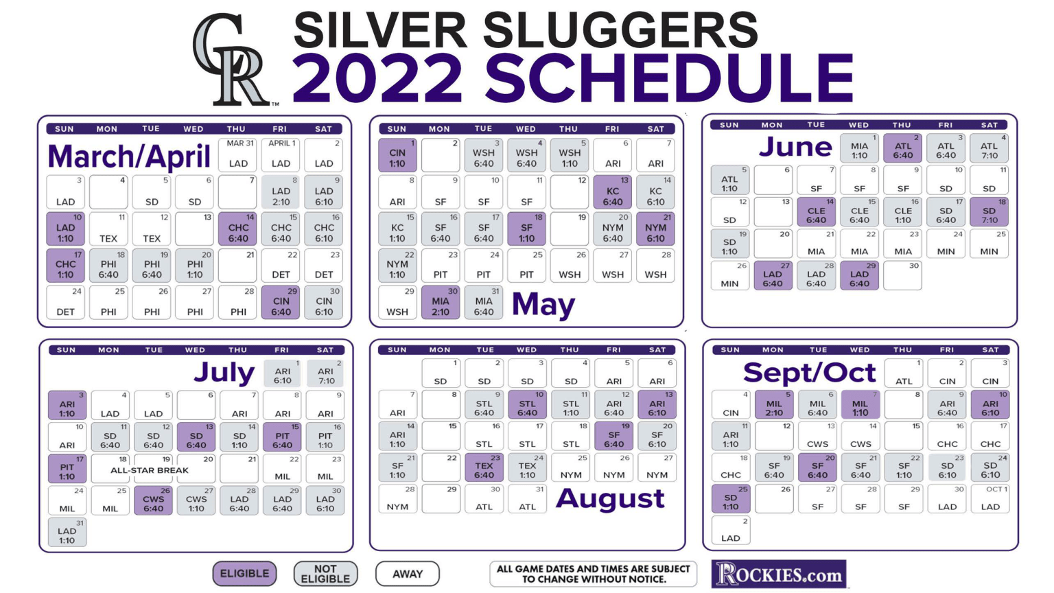 Silver Sluggers Group Tickets Colorado Rockies