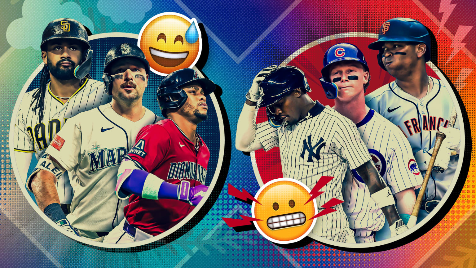 Fernando Tatis Jr., Cal Raleigh, Ketel Marte, Jazz Chisholm Jr., Pete Crow-Armstrong and Rafael Devers