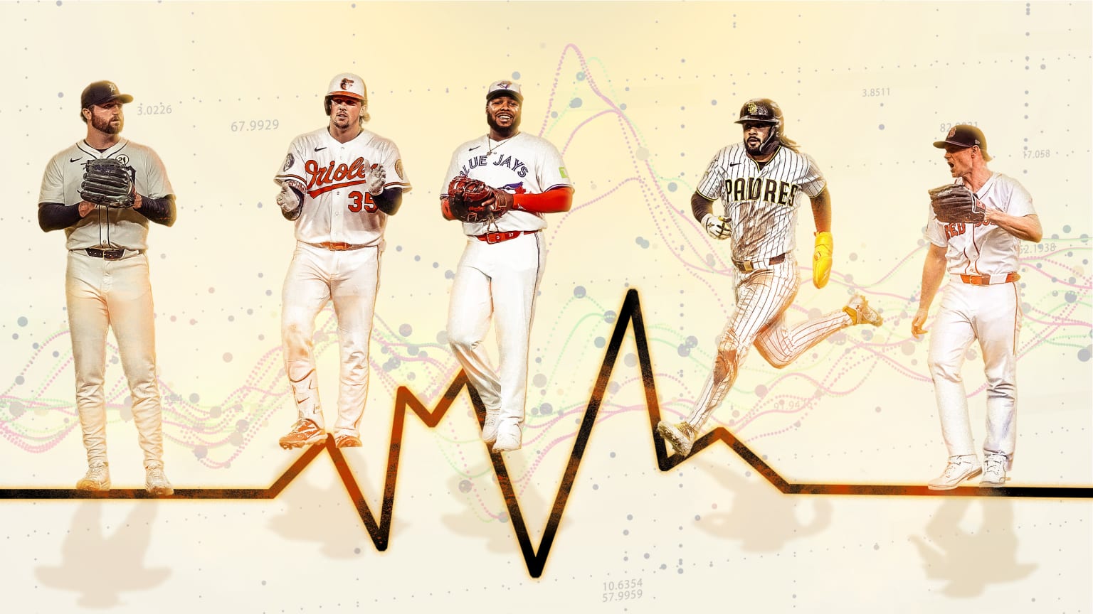Casey Mize, Adley Rutschman, Vladimir Guerrero Jr., Fernando Tatis Jr. and Sonny Gray