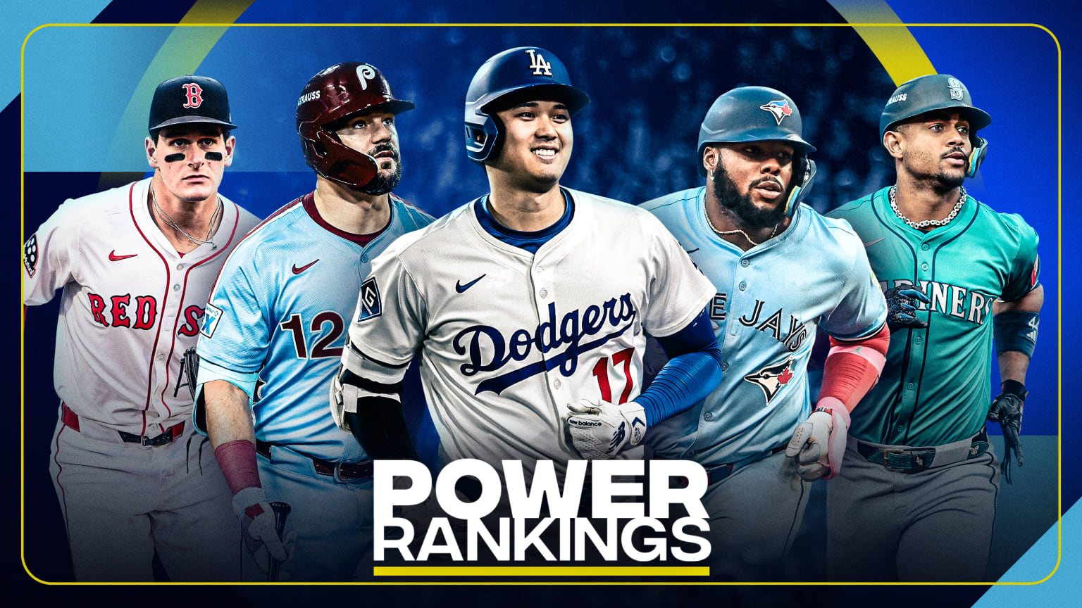 Roman Anthony, Kyle Schwarber, Shohei Ohtani, Vladimir Guerrero Jr., Julio Rodríguez Roman Anthony, Kyle Schwarber, Shohei Ohtani, Vladimir Guerrero Jr., Julio Rodríguez