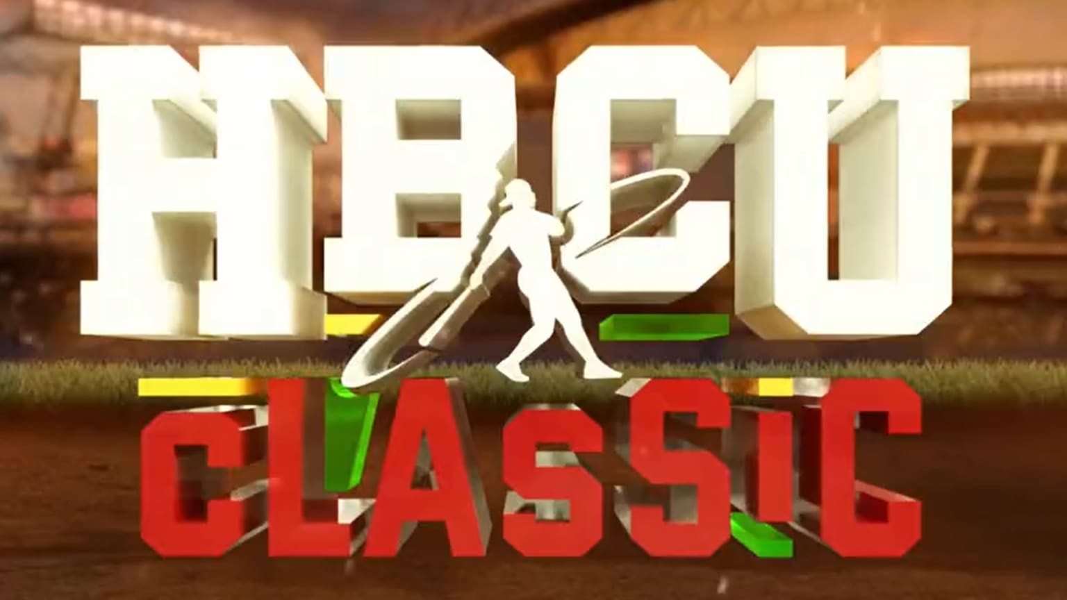 A graphic reading ''HBCU Classic'' with a silhouette of a batter swinging in the center