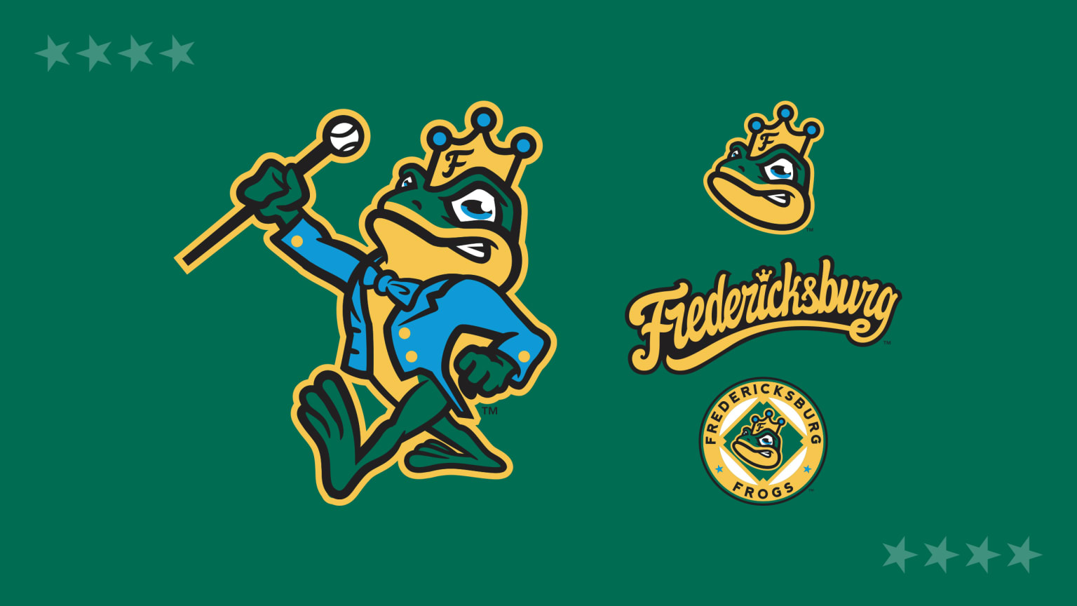 Single-A Fredericksburg's new Frogs logos