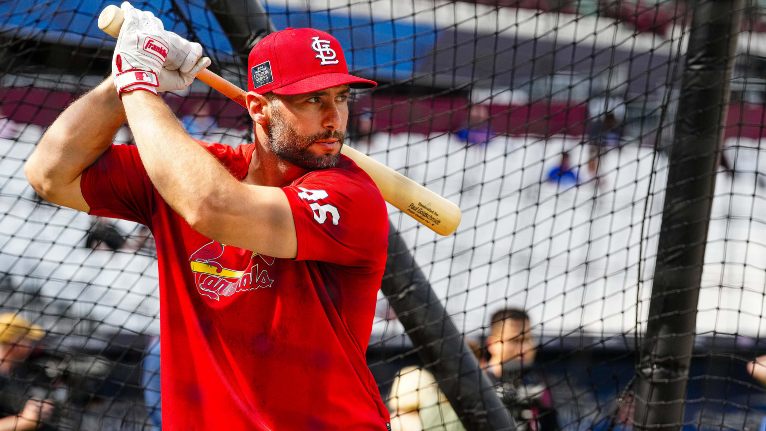 Paul Goldschmidt during batting practice in London